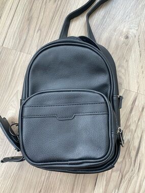SHEIN Black Mini Faux Leather Backpack Crossbody